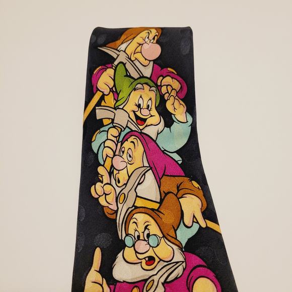 The Disney Store Tie Lot Mickey Mouse Donald Duck Goofy Seven Dwarfs Silk 58 x 4 - Picture 9 of 14